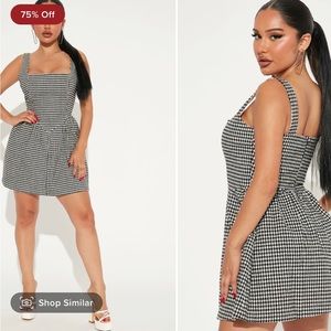 Checkerboard mini dress